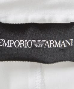 Emporio Armani White Frill Cuff Detail Long Sleeve Shirt L For Women -Emporio Armani sale luxury women emporio armani used clothes p129863 005