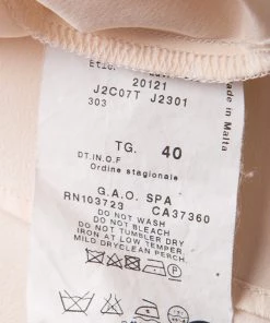 Emporio Armani Beige Contrast Trim Detail Long Sleeve Silk Blouse S For Women -Emporio Armani sale luxury women emporio armani used clothes p130586 006