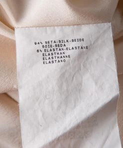 Emporio Armani Beige Contrast Trim Detail Long Sleeve Silk Blouse S For Women -Emporio Armani sale luxury women emporio armani used clothes p130586 007