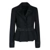 Emporio Armani Black Wool Satin Trim Button Front Short Coat M For Women -Emporio Armani sale luxury women emporio armani used clothes p133595 0001