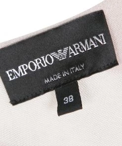 Emporio Armani Blush Pink And Cream Broken Block Striped Knit Top S For Women -Emporio Armani sale luxury women emporio armani used clothes p133638 006