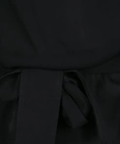 Emporio Armani Black Silk Draped Front Belted Blouse S For Women -Emporio Armani sale luxury women emporio armani used clothes p137475 004