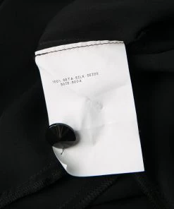 Emporio Armani Black Silk Draped Front Belted Blouse S For Women -Emporio Armani sale luxury women emporio armani used clothes p137475 007