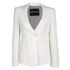 Emporio Armani Empório Armani Cream Textured Two Button Blazer M For Women -Emporio Armani sale luxury women emporio armani used clothes p137480 0001