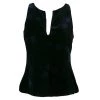 Emporio Armani Black Dotted Corduroy Sleeveless Top S For Women -Emporio Armani sale luxury women emporio armani used clothes p140372 0001