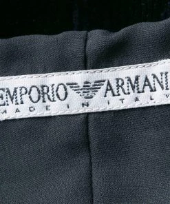 Emporio Armani Black Dotted Corduroy Sleeveless Top S For Women -Emporio Armani sale luxury women emporio armani used clothes p140372 0005