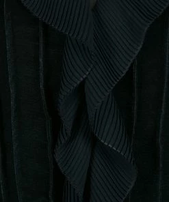 Emporio Armani Vintage Green Velvet Ruffle Front Cropped Sleeveless Jacket S For Women -Emporio Armani sale luxury women emporio armani used clothes p140377 0004