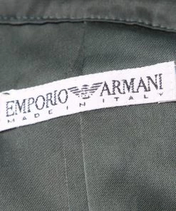Emporio Armani Vintage Green Velvet Ruffle Front Cropped Sleeveless Jacket S For Women -Emporio Armani sale luxury women emporio armani used clothes p140377 0005