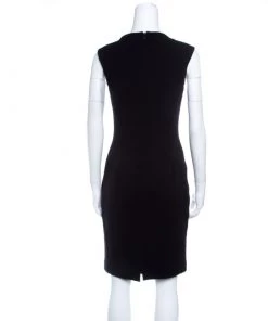 Emporio Armani Black Ribbed Knit Cap Sleeve Dress M For Women -Emporio Armani sale luxury women emporio armani used clothes p140519 0003