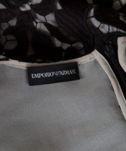 Emporio Armani Black Guipure Lace Long Sleeve Blouse M For Women -Emporio Armani sale luxury women emporio armani used clothes p140520 0005