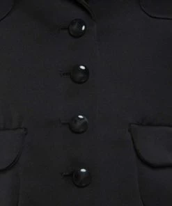 Emporio Armani Black Satin Short Sleeve Cropped Jacket S For Women -Emporio Armani sale luxury women emporio armani used clothes p140744 0004