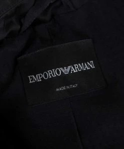 Emporio Armani Black Satin Short Sleeve Cropped Jacket S For Women -Emporio Armani sale luxury women emporio armani used clothes p140744 0005