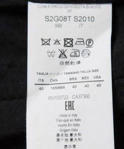 Emporio Armani Black Satin Short Sleeve Cropped Jacket S For Women -Emporio Armani sale luxury women emporio armani used clothes p140744 0006