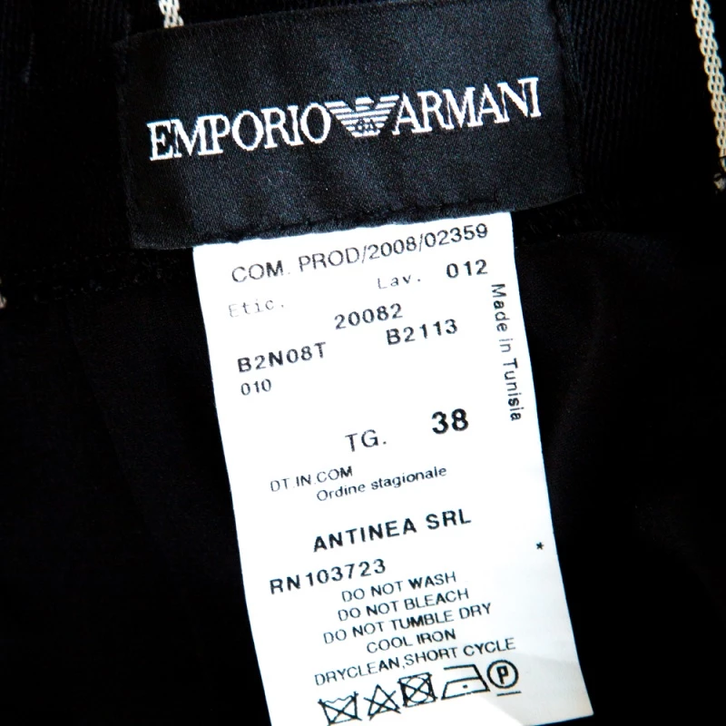 Emporio Armani Striped Monochrome Wool Godet Skirt M For Women 7 Emporio Armani Striped Monochrome Wool Godet Skirt M For Women - Image 5