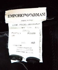 Emporio Armani Black Velvet Pleated Ruffle Bottom Pants S For Women -Emporio Armani sale luxury women emporio armani used clothes p143285 0005