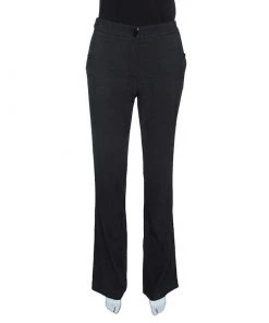 Emporio Armani Monochrome Dotted Wool Tailored Pants M For Women
