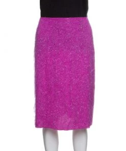 Emporio Armani Pink Fuzzy Lurex Skirt M For Women