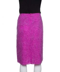 Emporio Armani Pink Fuzzy Lurex Skirt M For Women -Emporio Armani sale luxury women emporio armani used clothes p146072 0003