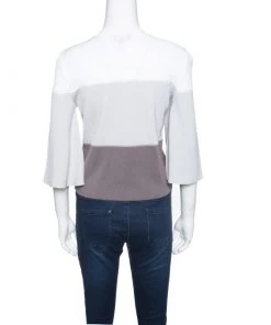 Emporio Armani Colorblock Striped Knit Flared Sleeve Top M For Women -Emporio Armani sale luxury women emporio armani used clothes p154388 0003