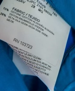 Emporio Armani Blue Embroidered Cotton And Silk Sleeveless Peplum Top S For Women -Emporio Armani sale luxury women emporio armani used clothes p161225 0006