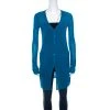 Emporio Armani Teal Blue Knit Long Cardigan S For Women