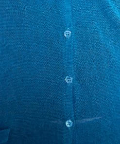 Emporio Armani Teal Blue Knit Long Cardigan S For Women -Emporio Armani sale luxury women emporio armani used clothes p161304 0004