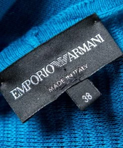 Emporio Armani Teal Blue Knit Long Cardigan S For Women -Emporio Armani sale luxury women emporio armani used clothes p161304 0005