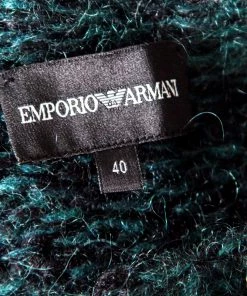 Emporio Armani Green Mohair And Wool Blend Braided Bodice Detail Sweater S For Women 12 Emporio Armani Green Mohair And Wool Blend Braided Bodice Detail Sweater S For Women -Emporio Armani sale luxury women emporio armani used clothes p161317 0005
