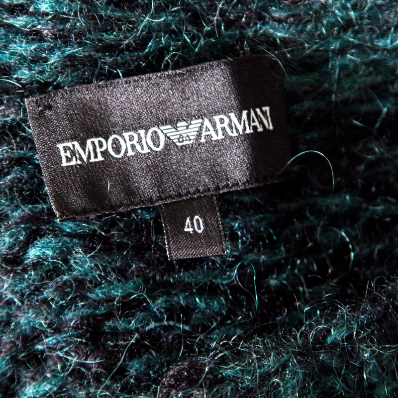 Emporio Armani Green Mohair And Wool Blend Braided Bodice Detail Sweater S For Women 7 Emporio Armani Green Mohair And Wool Blend Braided Bodice Detail Sweater S For Women - Image 5