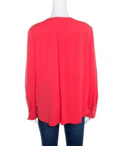 Emporio Armani Red Mulberry Silk Long Sleeve Blouse L For Women -Emporio Armani sale luxury women emporio armani used clothes p162732 002