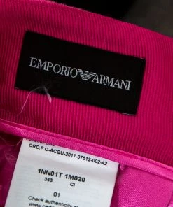 Emporio Armani Pink Wool Crepe Pencil Skirt M For Women -Emporio Armani sale luxury women emporio armani used clothes p162735 001