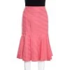Emporio Armani Pink Geometric Pattern Cotton And Linen Pleated Hem Skirt L For Women -Emporio Armani sale luxury women emporio armani used clothes p167260 001