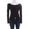 Emporio Armani Black Embellished Sleeve Cardigan S For Women -Emporio Armani sale luxury women emporio armani used clothes p170389 003