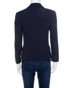 Emporio Armani Navy Blue One Button Tailored Blazer S For Women -Emporio Armani sale luxury women emporio armani used clothes p179623 004