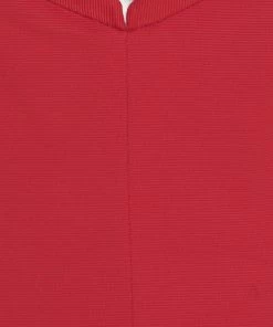 Emporio Armani Red Textured Short Sleeve Pencil Dress M For Women -Emporio Armani sale luxury women emporio armani used clothes p180951 005