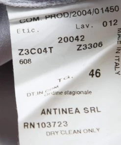 Emporio Armani Pearl Grey Silk Contrast Scalloped Lace Trim Flared Sleeve Shirt L For Women -Emporio Armani sale luxury women emporio armani used clothes p182083 004