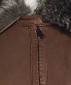 Emporio Armani Brown Leather Fur Collar Detail Zip Front Jacket S For Women 12 Emporio Armani Brown Leather Fur Collar Detail Zip Front Jacket S For Women -Emporio Armani sale luxury women emporio armani used clothes p182182 003