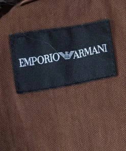 Emporio Armani Brown Leather Fur Collar Detail Zip Front Jacket S For Women 13 Emporio Armani Brown Leather Fur Collar Detail Zip Front Jacket S For Women -Emporio Armani sale luxury women emporio armani used clothes p182182 004