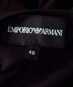 Emporio Armani Black Sequined Applique Detail Lady Motif V-neck T-Shirt L For Women -Emporio Armani sale luxury women emporio armani used clothes p183065 004