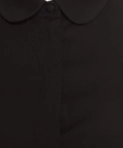 Emporio Armani Emporia Armani Black Silk Peter Pan Collar Short Sleeve Shirt S For Women -Emporio Armani sale luxury women emporio armani used clothes p185894 005