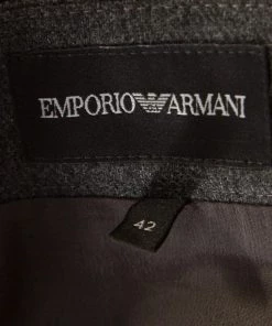 Emporio Armani Grey Knit Draped Mini Skirt M For Women -Emporio Armani sale luxury women emporio armani used clothes p186625 001