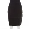Emporio Armani Black Knit Contrast Top Stitch Detail Mini Skirt M For Women