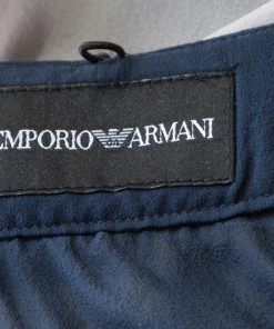 Emporio Armani Grey And Navy Blue Silk A Line Skirt S For Women -Emporio Armani sale luxury women emporio armani used clothes p198299 003