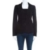 Emporio Armani Black Chevron Pattern Textured Jacquard Blazer S For Women -Emporio Armani sale luxury women emporio armani used clothes p198358 005