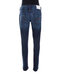 Emporio Armani Indigo Faded Effect Denim Distressed Tapered Jeans M For Women -Emporio Armani sale luxury women emporio armani used clothes p199827 003