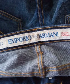 Emporio Armani Indigo Faded Effect Denim Distressed Tapered Jeans M For Women -Emporio Armani sale luxury women emporio armani used clothes p199827 005