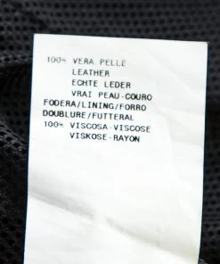 Emporio Armani Black Leather Paneled Cropped Moto Jacket S For Women -Emporio Armani sale luxury women emporio armani used clothes p200088 002