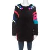 Emporio Armani Black Knit Star And Fish Print Long Sweatshirt S For Women