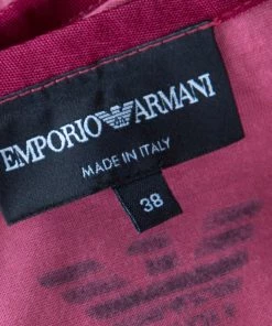 Emporio Armani Berry Pink Logo Print Jersey T-Shirt S For Women -Emporio Armani sale luxury women emporio armani used clothes p224494 003