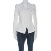 Emporio Armani Off-White Ribbed Texture Blazer S For Women